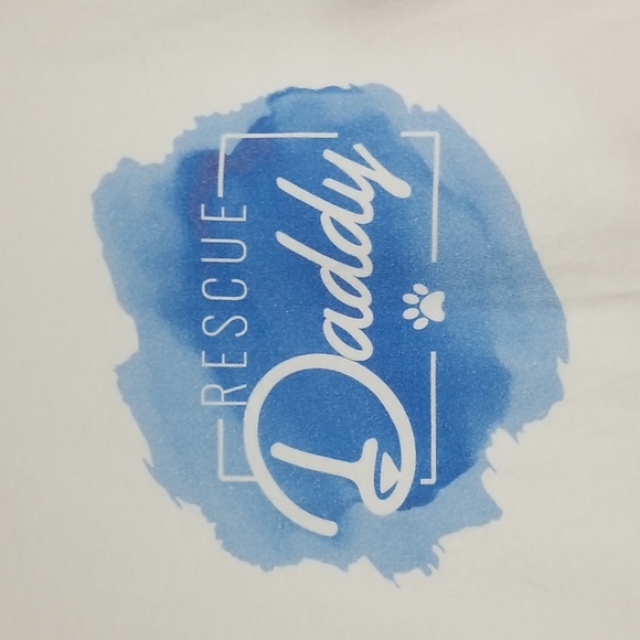 DOG RESCUE DADDY   TSHIRT IN WHITE SIZE XL BY NEXT LEVEL - Picture 1 of 7